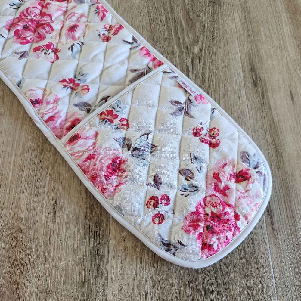 Cath Kidston Pink Rose Floral Double Oven Glove Pot Holder / Hot Pad - Picture 8 of 8